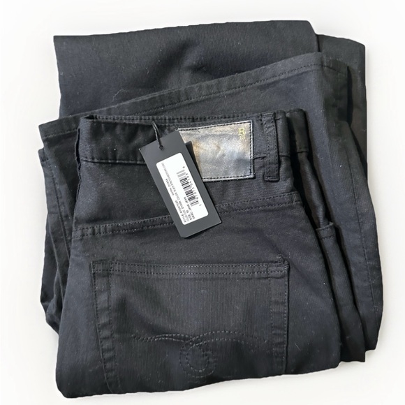 R13 Jane Women Jeans 30 Black Bedford Cord  Wide Leg NWT 90s Minimalist Grunge - Picture 8 of 13